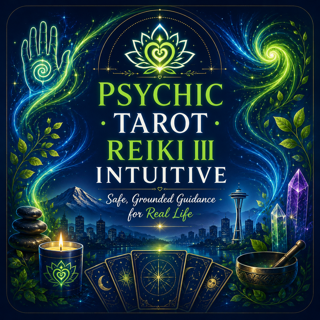 Psychic Tarot Reiki III Intuitive — Safe Grounded Guidance for Real Life