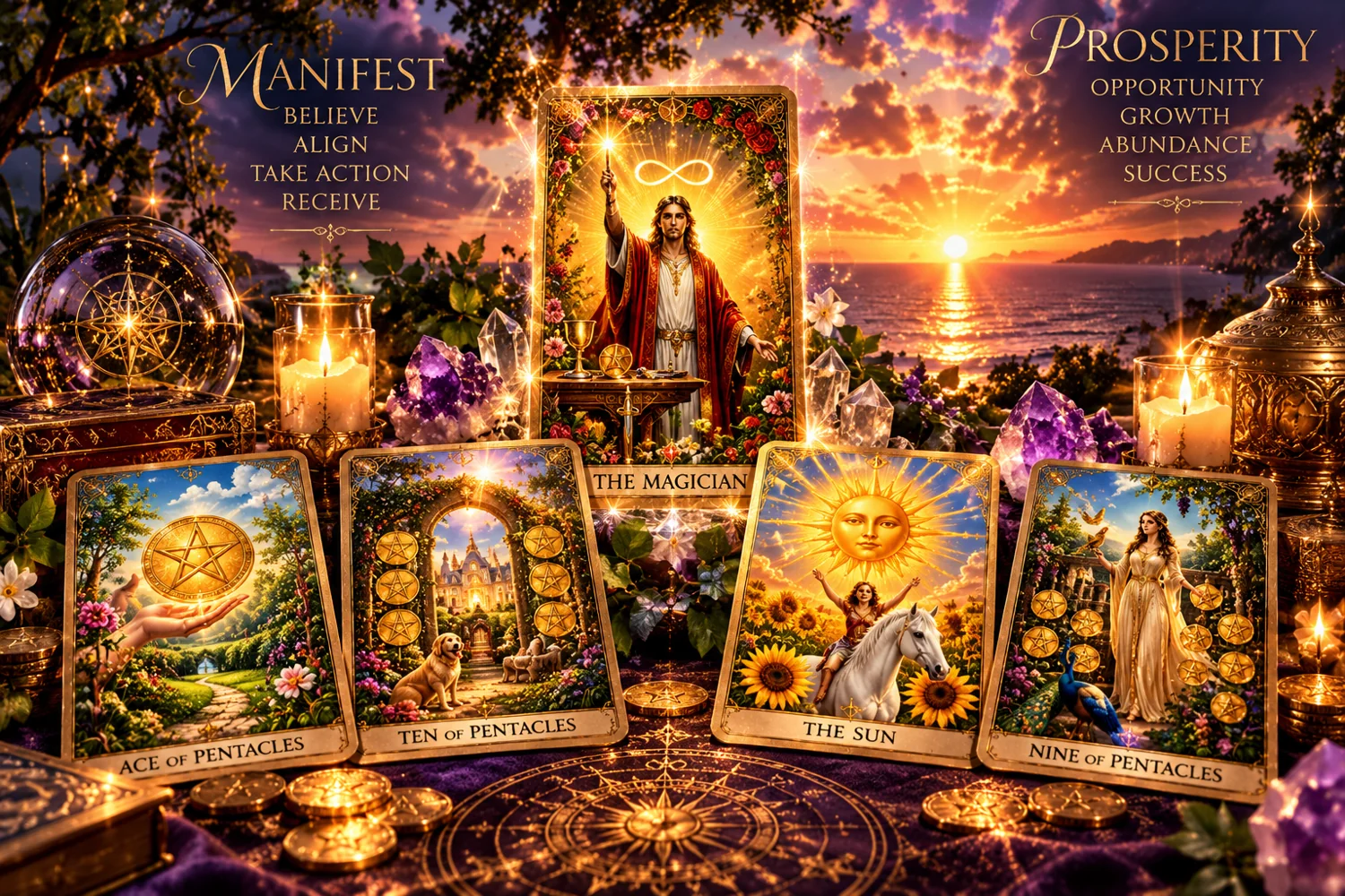 Tarot cards and spiritual imagery welcoming readers to The Paul Hesch Frequency free newsletter