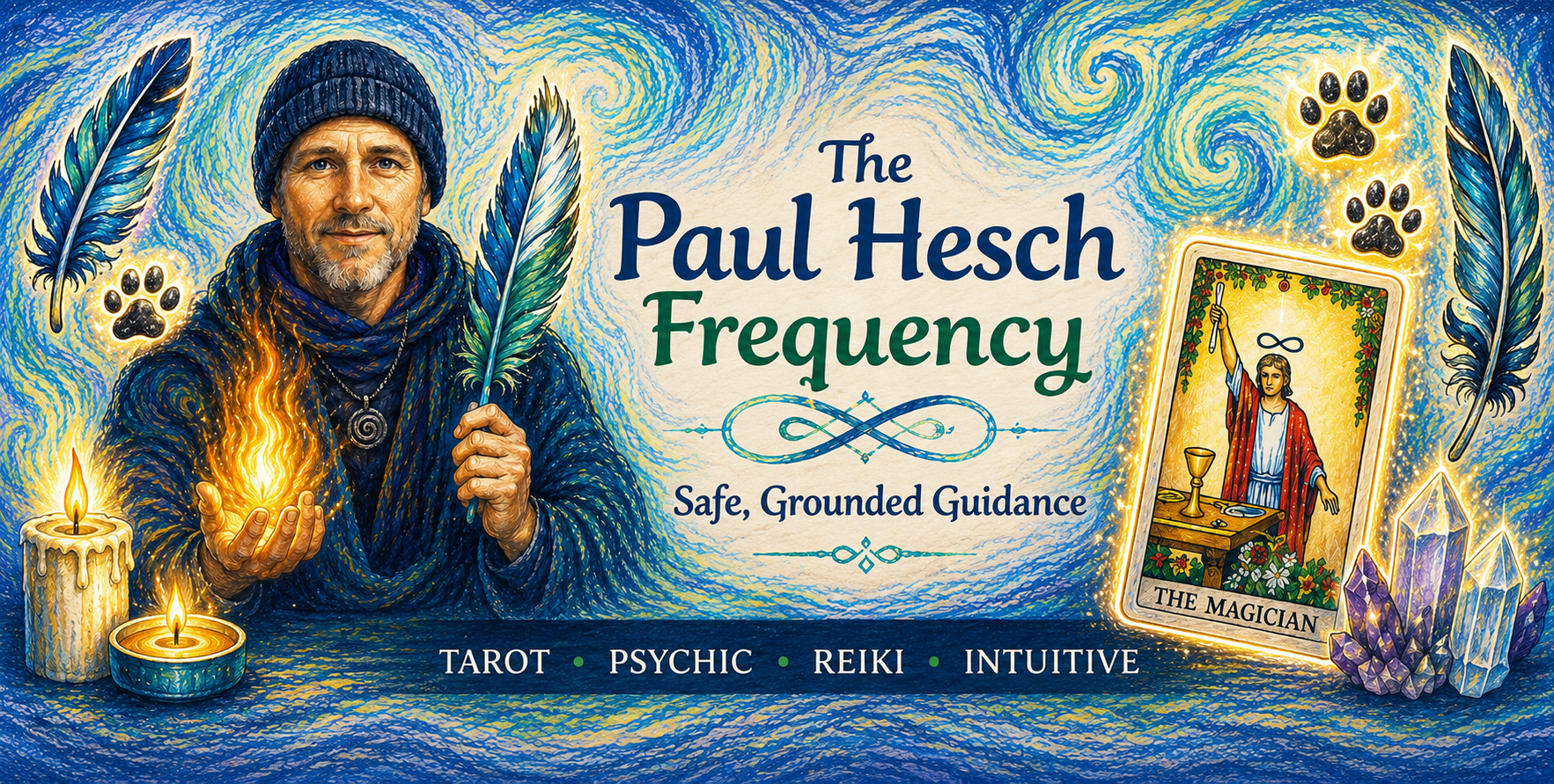 The Paul Hesch Frequency — Psychic Medium, Tarot Reader, Reiki III Practitioner. Safe, Grounded Guidance.