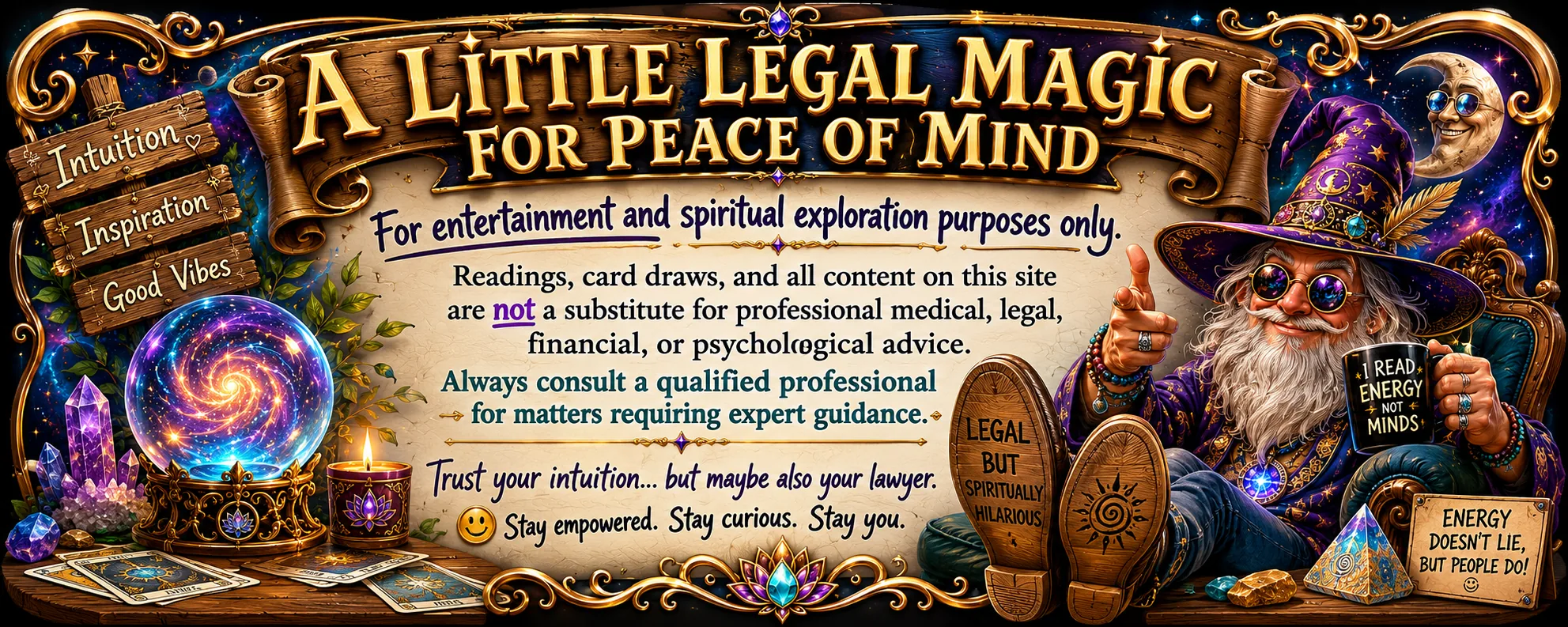 A Little Legal Magic for Peace of Mind — For entertainment and spiritual exploration purposes only