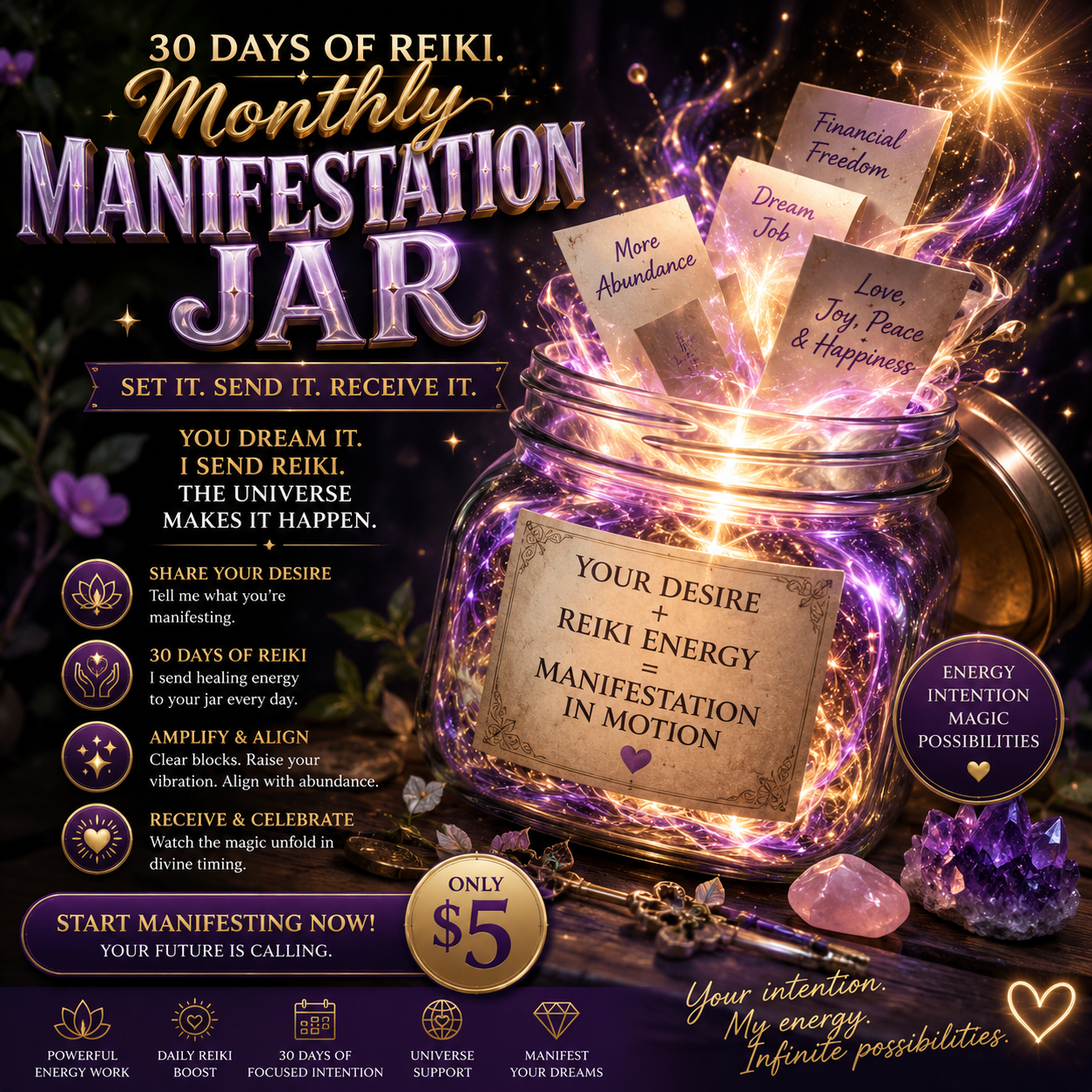 Monthly Manifestation Jar — 30 Days of Reiki