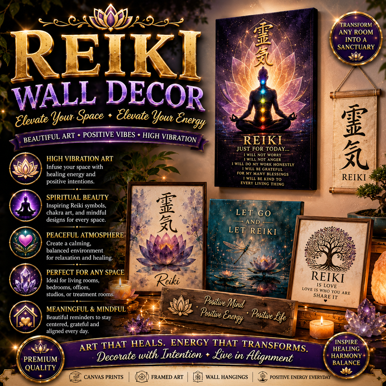 Reiki Wall Art & Decor on Amazon